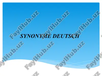 synonyme deutsch — PPTX