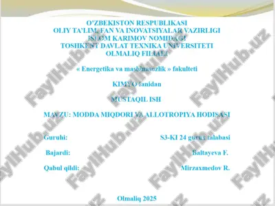 modda miqdori va allotropiya hodisasi — PPT