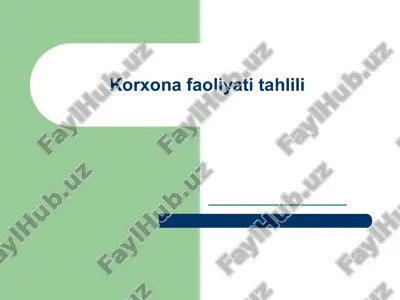 korxona faoliyati tahlili — PPTX