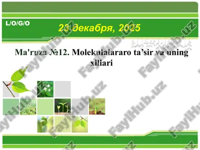 molekulalararo ta’sir va uning xillari — PPTX