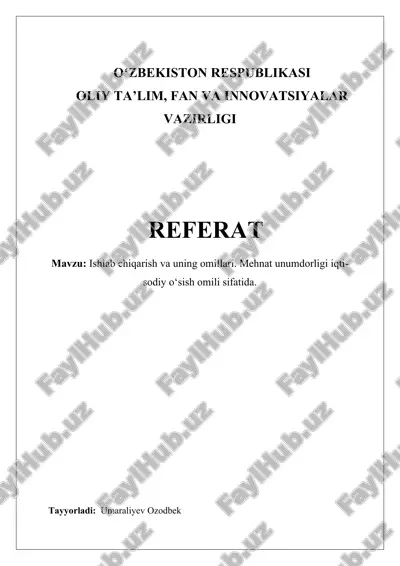 ishlab chiqarish va uning omillari — DOCX