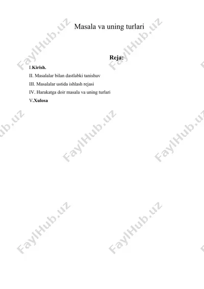 masala va uning turlari — DOCX