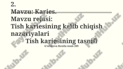 tish kariesi — PPTX