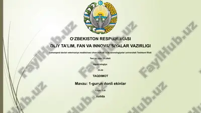 1-guruh don ekinlarining umumiy tavsifi — PPTX
