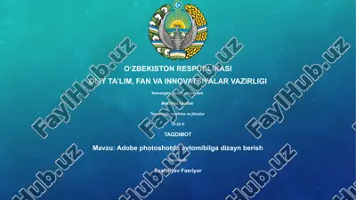 adobe photoshotda avtomobilga dizayn berish — PPTX