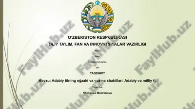 adabiy tilning oğzaki va yozma shakillari — PPTX