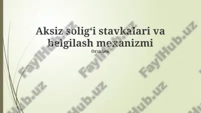 aksiz soligʻi stavkalari va belgilash mexanizmi — PPTX