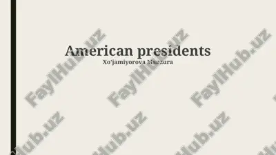 american presidents — PPTX
