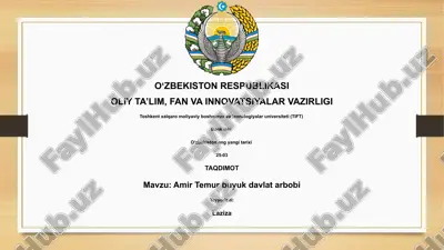 amir temur buyuk davlat arbobi — PPTX