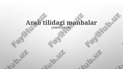 arab tilidagi manbalar — PPTX