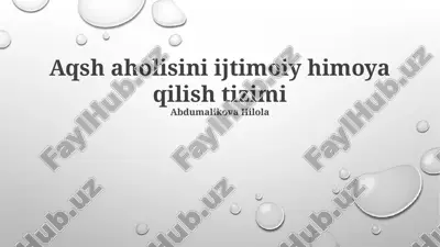aqsh aholisini ijtimoiy himoya qilish tizimi — PPTX