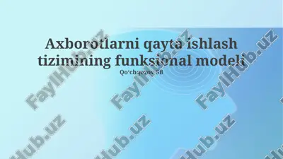 axborotni qayta ishlash tizimining funktsional modeli — PPTX