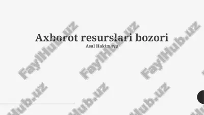 axborot resurslari bozori — PPTX