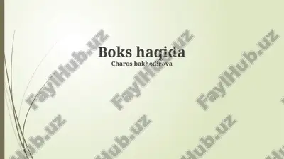boksning tarixi va evolyutsiyasi — PPTX