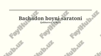 bachadon bo'yni saratoni — PPTX
