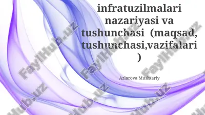 bozor infratuzilmalari nazariyasi va tushunchasi — PPTX