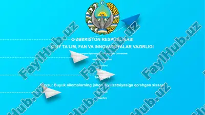 buyuk allomalarning jahon sivilizatsiyasiga qo'shgan xissasi — PPTX