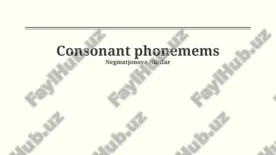 consonant phonemes — PPTX