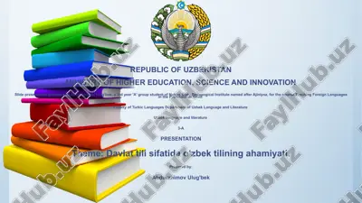 davlat tili sifatida o‘zbek tilining ahamiyati — PPTX