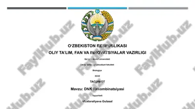 dnk rekombinatsiyasi — PPTX