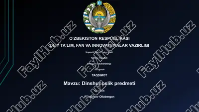 dinshunoslik predmeti — PPTX