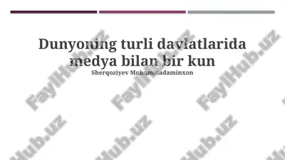 ommaviy axborot vositalarining madaniy ta'siri — PPTX
