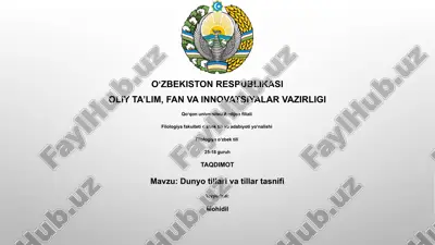 dunyo tillari va tillar tasnifi — PPTX