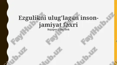abu ali ibn sinoning tibbiyot sohasidagi merosi — PPTX