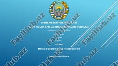 falsafa fanining rivojlanish yoʻli — PPTX