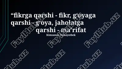 fikrga qarshi fikr — PPTX