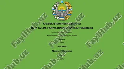 fotosintez — PPTX