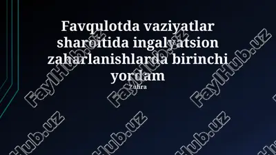 inhalatsiya zaharlanishi xavfi — PPTX