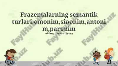 frazeologik birliklarning semantik turlari — PPTX