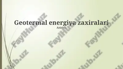 geotermal energiya zaxiralari — PPTX