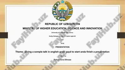 giving a somple talk in english good qayd to start anda finish a presentation — PPTX