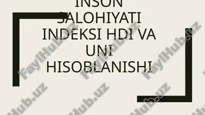 inson salohiyati indeksi (human development index — hdi) — PPTX