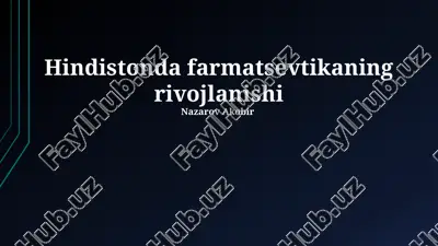 farmatsevtika hindistonda — PPTX