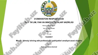 ijtimoiy ishning etik-professional qadriyatlari — PPTX