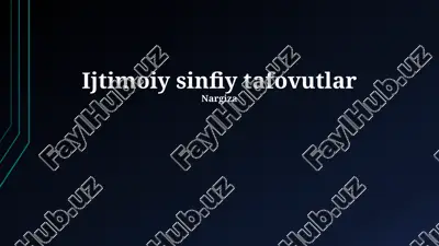 ijtimoiy sinfiy tafovutlar — PPTX