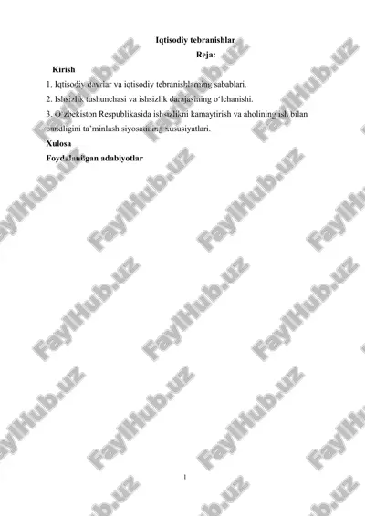 iqtisodiy tebranishlar — DOCX