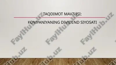 dividend siyosati — PPTX