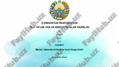 iqtisodiy ta'limotlar tarixi fanga kirish — PPTX