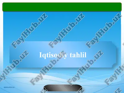 iqtisodiy tahlil — PPTX