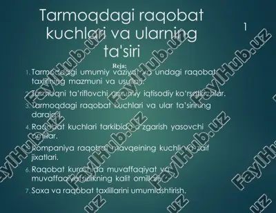 tarmoqdagiraqobatkuchlarivaularningta'siri — PPTX