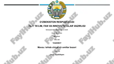 ishlab chiqarish omillar bozori — PPTX