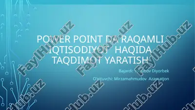 power point daraqamli iqtisodiyot haqida taqdimot yaratish — PPTX