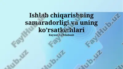 ishlab chiqarishning samaradorligi va uning ko’rsatkichlari — PPTX