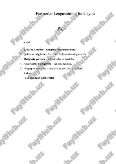 fermerlar kengashi — DOCX