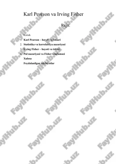 karl pearson va irving fisher — DOCX