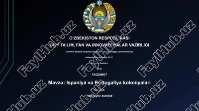ispaniya va portugaliya koloniyalari — PPTX